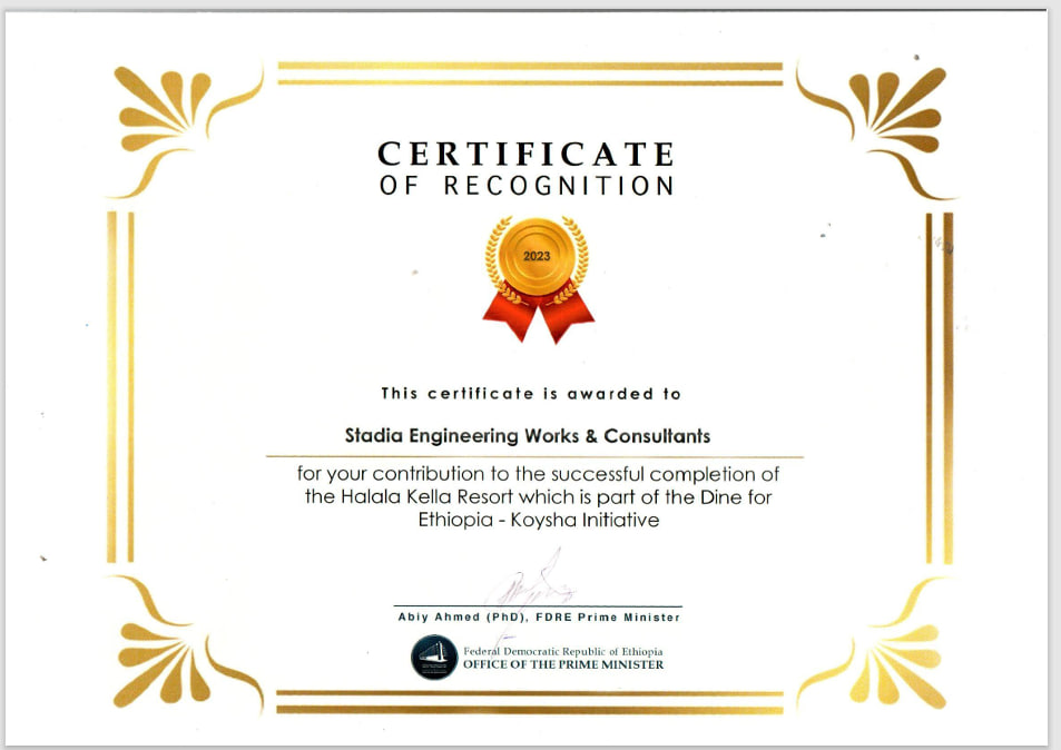 Halala Kella Resort Certificate